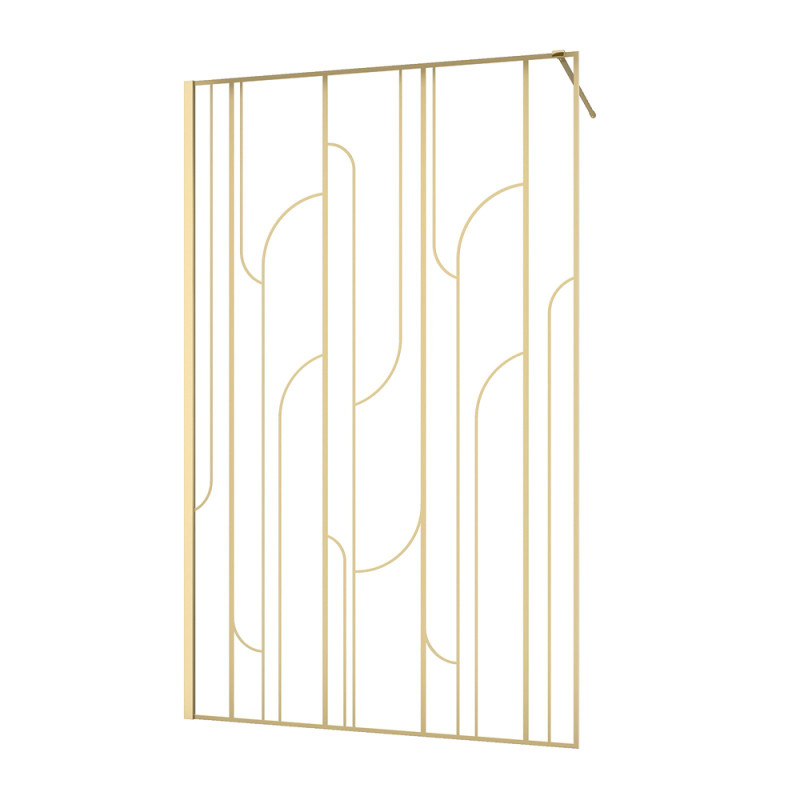 Paroi de douche Art Deco arrondi or 120 x 195 cm AURLANE