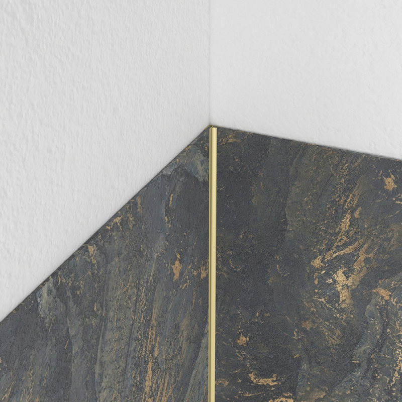 Profilé d'angle pour panneaux muraux or brossé 210 cm AURLANE