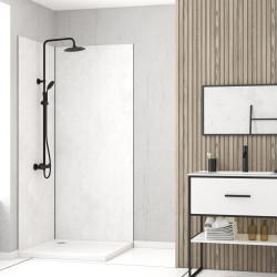 Panneau mural de douche Homestone snow pearl 90 x 210 cm AURLANE Panneau mural de douche Homestone snow pearl 90 x 210 cm AURLANE