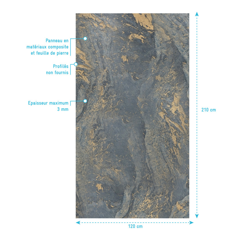 Panneau mural de douche Homestone venus 120 x 210 cm AURLANE Panneau mural de douche Homestone venus 120 x 210 cm AURLANE