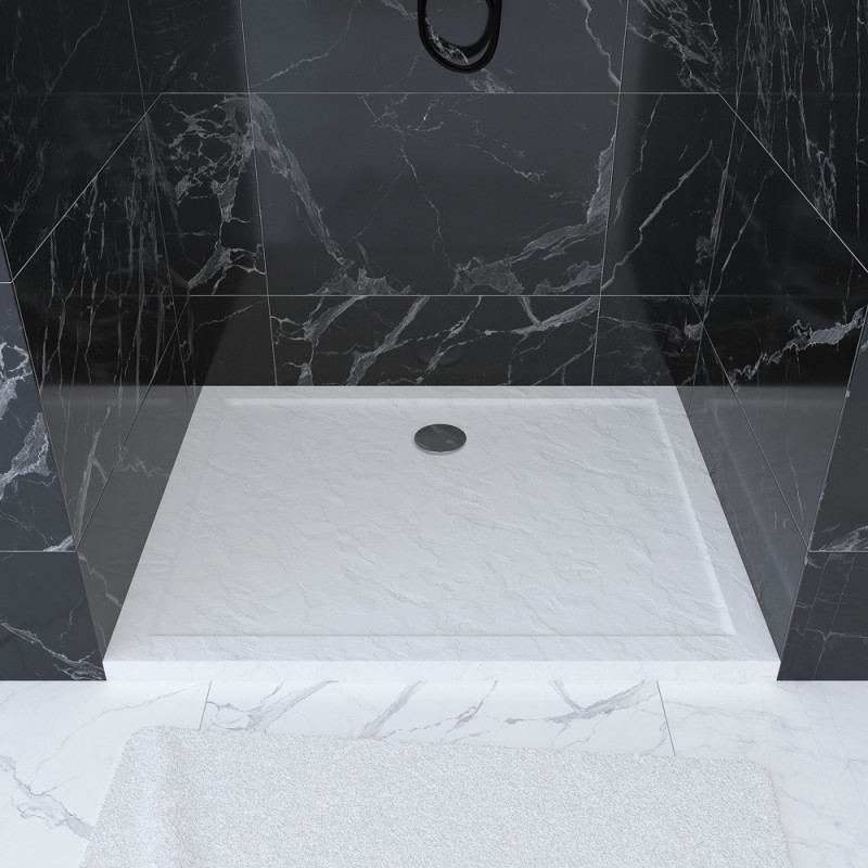 Receveur de douche Pedra blanc 80 x 100 cm AURLANE