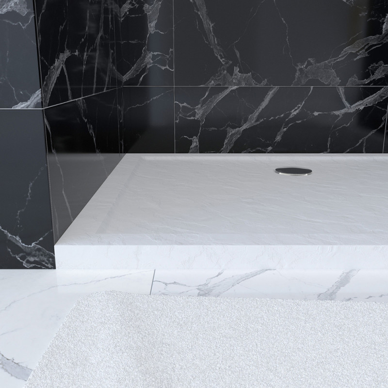 Receveur de douche Pedra blanc 80 x 100 cm AURLANE