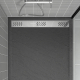 Receveur de douche avec grille linéaire Pedra gris 80 x 80 cm AURLANE