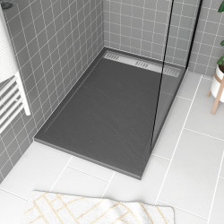 Receveur de douche avec grille linéaire Pedra gris 80 x 140 cm AURLANE