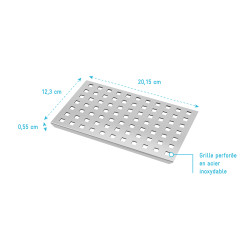 Grille perforée pour receveur de douche Stone 2 acier AURLANE