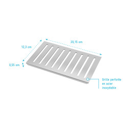 Grille rainurée pour receveur de douche Stone 2 acier AURLANE Grille rainurée pour receveur de douche Stone 2 acier AURLANE