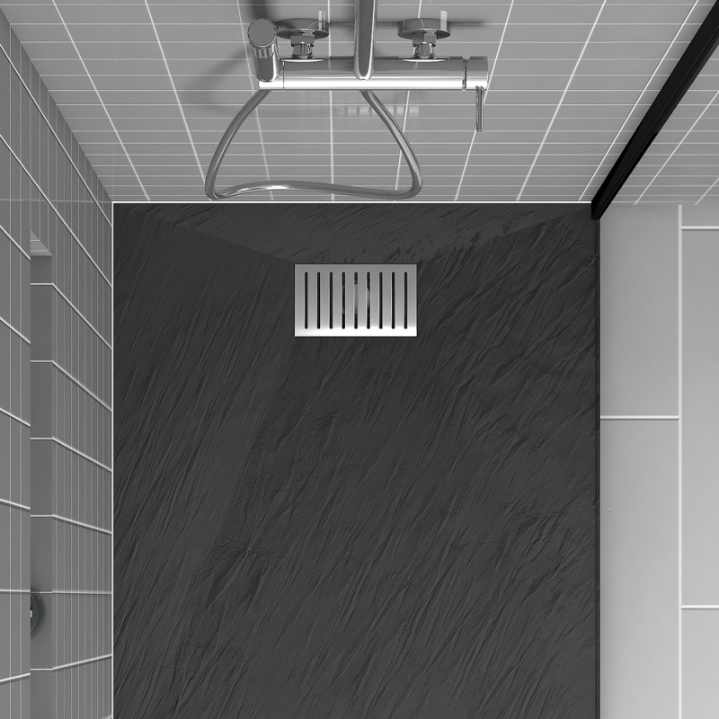 Grille rainurée pour receveur de douche Stone 2 acier AURLANE Grille rainurée pour receveur de douche Stone 2 acier AURLANE