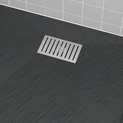 Grille rainurée pour receveur de douche Stone 2 acier AURLANE Grille rainurée pour receveur de douche Stone 2 acier AURLANE