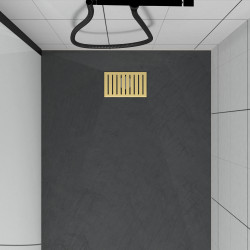 Grille rainurée pour receveur de douche Stone 2 or AURLANE