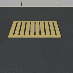 Grille rainurée pour receveur de douche Stone 2 or AURLANE
