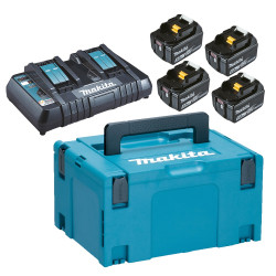 Kit de batteries Li‑ion 18 V 5 Ah Makita et chargeur double | MAKITA