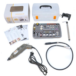 Mini-meuleuse électrique MG130 avec 210 accessoires 130 W FAR TOOLS Mini-meuleuse électrique MG130 avec 210 accessoires 130 W FAR TOOLS