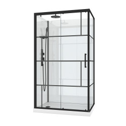 Cabine de douche Graphic rectangulaire 80 x 110 x 210 cm AURLANE