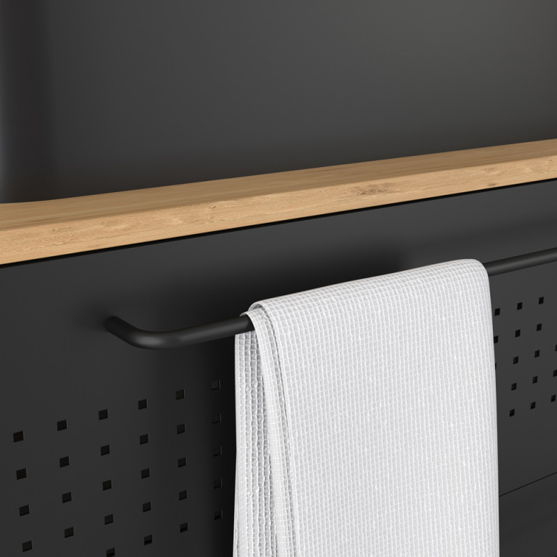 Meuble sous-plan Dotz chêne naturel et noir 80 cm AURLANE