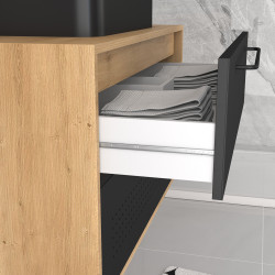 Meuble sous-plan Dotz chêne naturel et noir 80 cm AURLANE