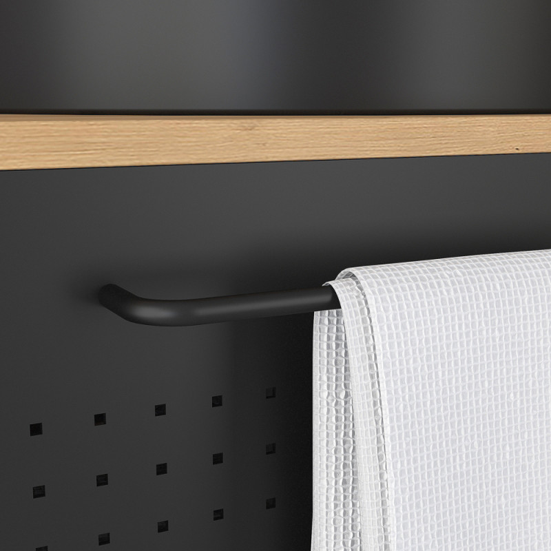 Meuble sous-plan Dotz chêne naturel et noir 120 cm AURLANE