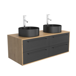 Meuble sous-plan Dotz chêne naturel et noir 120 cm AURLANE
