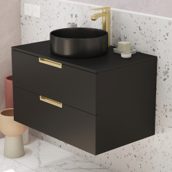 Meuble sous-plan Lofty noir et or 80 cm AURLANE Meuble sous-plan Lofty noir et or 80 cm AURLANE