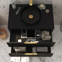 Meuble sous-plan Lofty noir et or 80 cm AURLANE Meuble sous-plan Lofty noir et or 80 cm AURLANE