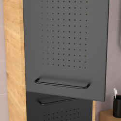 Colonne de salle de bain Dotz chêne naturel et noir 35 cm AURLANE Colonne de salle de bain Dotz chêne naturel et noir 35 cm AURLANE