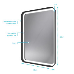 Miroir LED Dotz 45 x 80 cm AURLANE