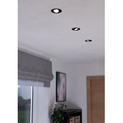 Spot encastrable LED Saliceto noir dimmable Ø 8,8 cm 6 W 3 pièces EGLO