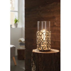 Lampe de table Cardigan E27 60 W marron EGLO Lampe de table Cardigan E27 60 W marron EGLO