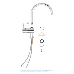 Mitigeur pour évier de cuisine avec bec en C Minta chrome GROHE Mitigeur pour évier de cuisine avec bec en C Minta chrome GROHE