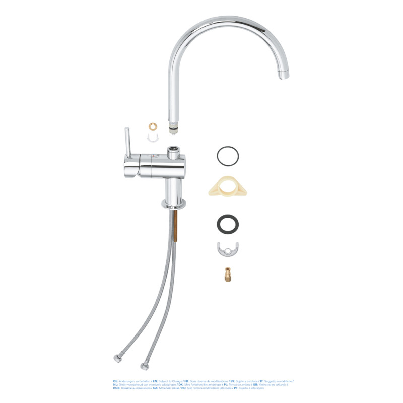 Mitigeur pour évier de cuisine avec bec en C Minta chrome GROHE Mitigeur pour évier de cuisine avec bec en C Minta chrome GROHE