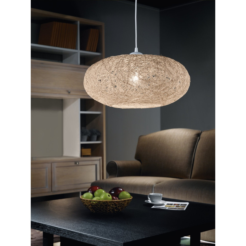 Suspension Campilo beige Ø 45 cm E27 60 W EGLO