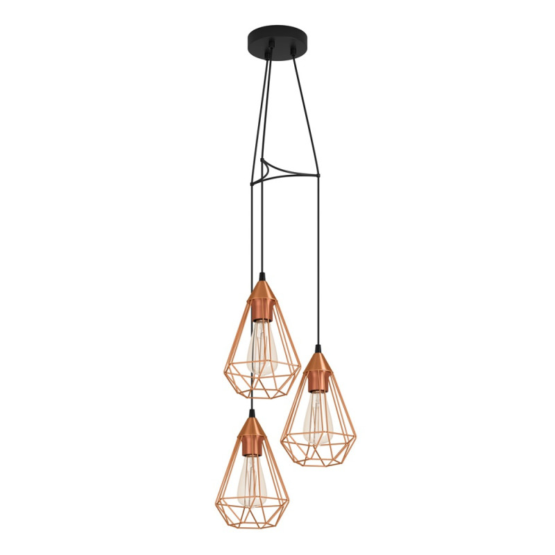 Suspension Tarbes cuivre E27 3 x 60 W EGLO