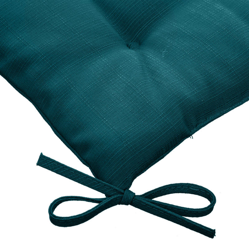 Galette de chaise matelassée Korai bleu canard 40 x 40 cm