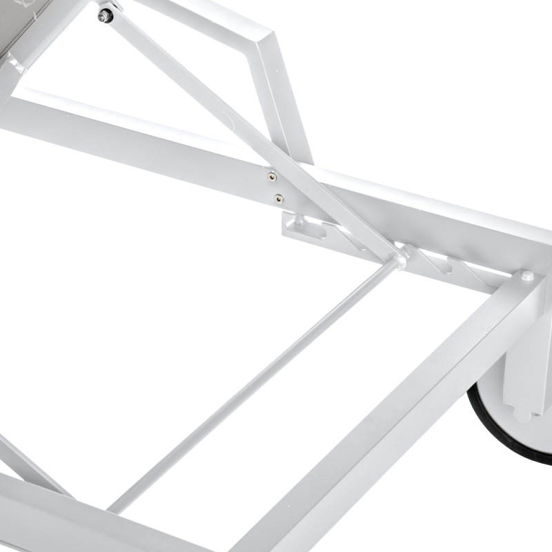 Lit de soleil Ocala noisette et blanc - Chaise longue | HESPERIDE Lit de soleil Ocala noisette et blanc - Chaise longue | HESPERIDE
