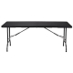 Table pliante rectangulaire imitation rotin noire 180 x 75 cm