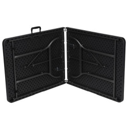 Table pliante rotin noire 180x75 cm – Idéale réception | PEREL