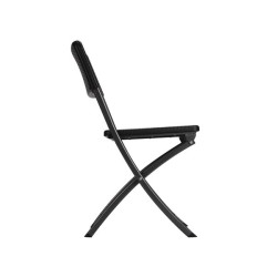 Chaise de jardin pliante imitation rotin noir – Confortable | PEREL