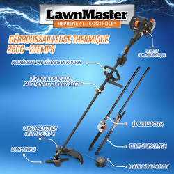 Débroussailleuse thermique 4 en 1 NPTBSP2609A-MU-02 26 cc LAWNMASTER Débroussailleuse thermique 4 en 1 NPTBSP2609A-MU-02 26 cc LAWNMASTER