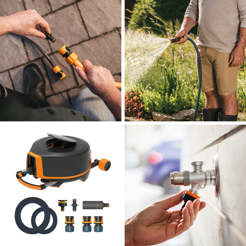 Dévidoir sur roues automatique 30 m FISKARS