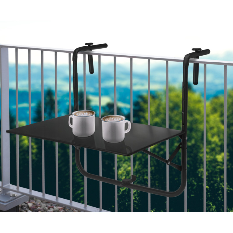Table de balcon gris foncé 60x40 cm – Idéale pour extérieur
 Table de balcon gris foncé 60x40 cm – Idéale pour extérieur