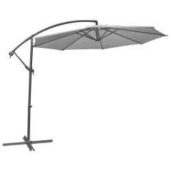 Parasol déporté Alto III gris Ø 300 cm – Ombre & Style
