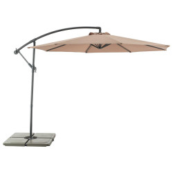 Parasol déporté Alto III taupe Ø 300 cm – Ombre & Style

