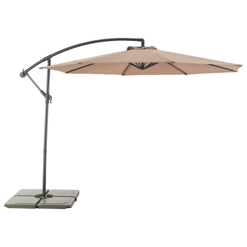 Parasol déporté Alto III taupe Ø 300 cm