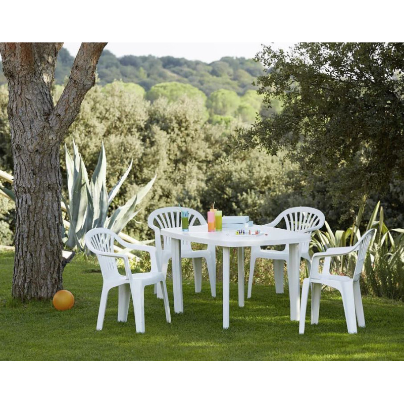 Table de jardin Faro blanche 137 x 85 cm – Design et confort Table de jardin Faro blanche 137 x 85 cm – Design et confort