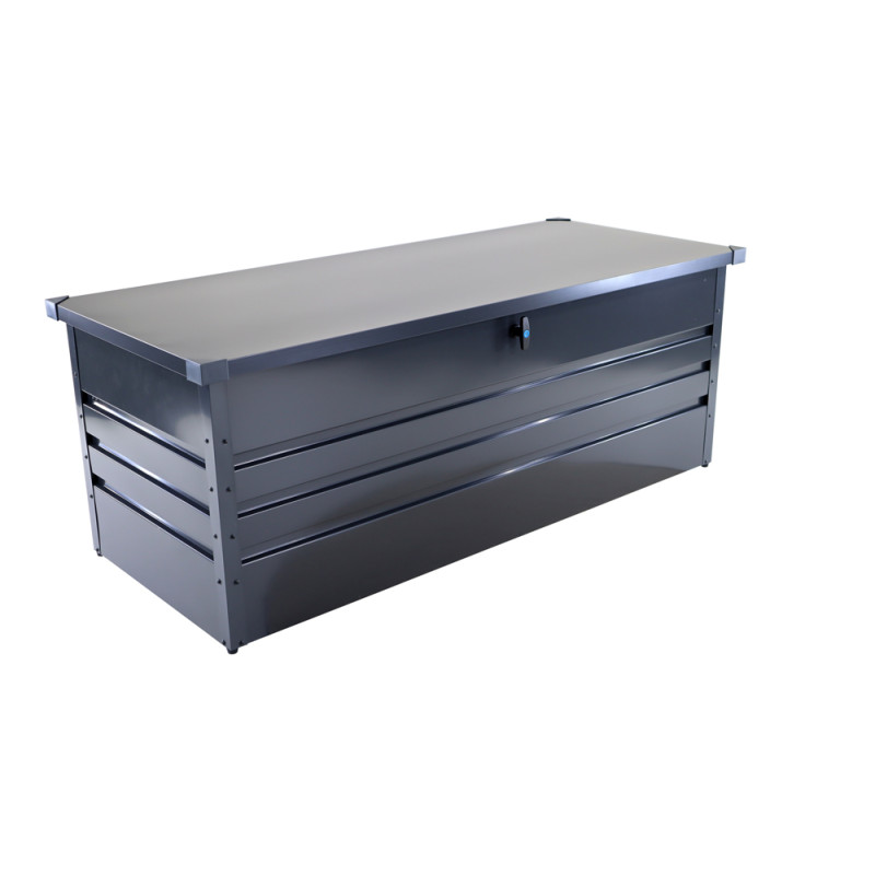 Coffre de rangement en acier anthracite 120 x 62 x 61 cm