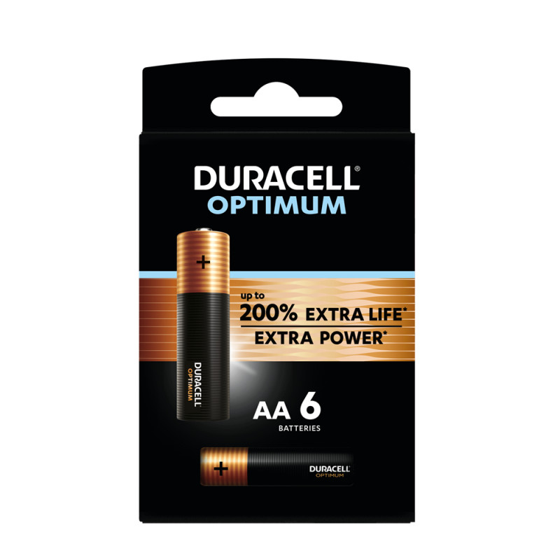 Pile alcaline AA Optimum 1,5 V 6 pièces DURACELL