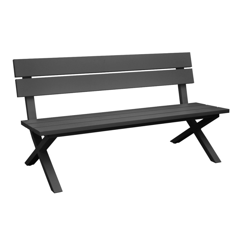 Banc de jardin Crossway graphite 160 x 62 x 84 cm