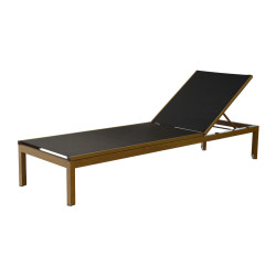 Lit de soleil Théma bois et noir – Détente élégante