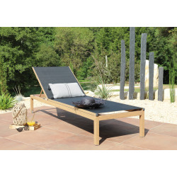 Lit de soleil Théma bois et noir – Détente élégante

