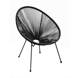 Fauteuil de jardin Rio en fil de résine noir