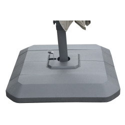 Parasol déporté gris 300x300cm – Inclinable & Rotatif

